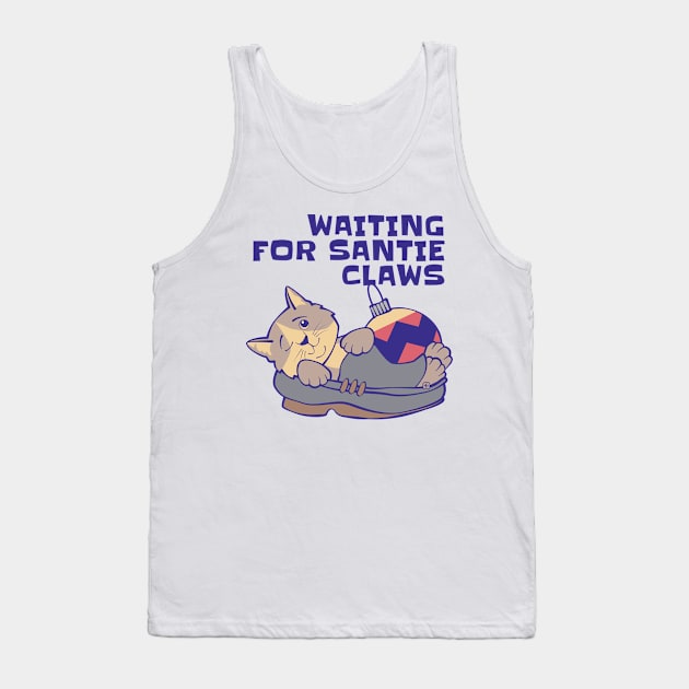 Waiting for Santie Claws Cat Tank Top by Sue Cervenka